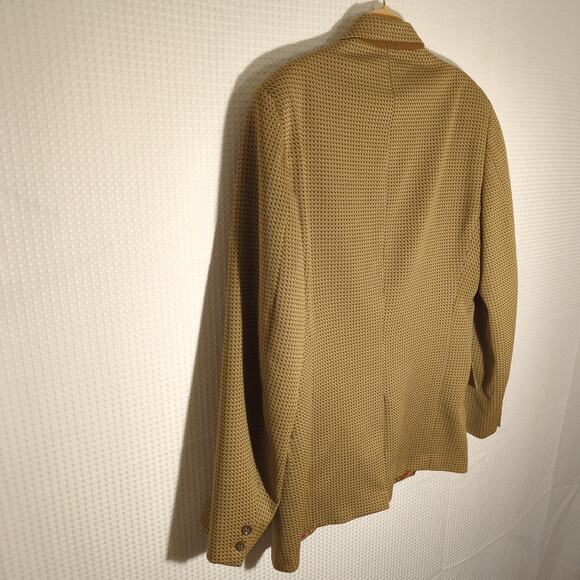 1971 Vintage Double Knit Blazer Size 40 Jacket Psychedelic Lining 70s Mod - Picture 7 of 8